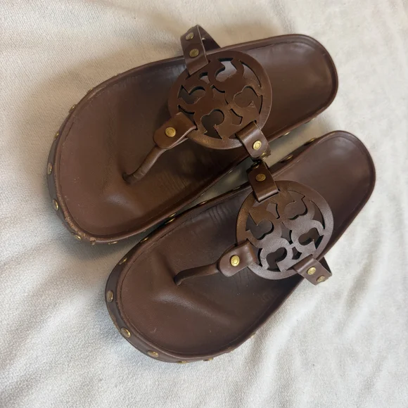 Tory Burch Brown Slide Sandals - Picture 2 of 4